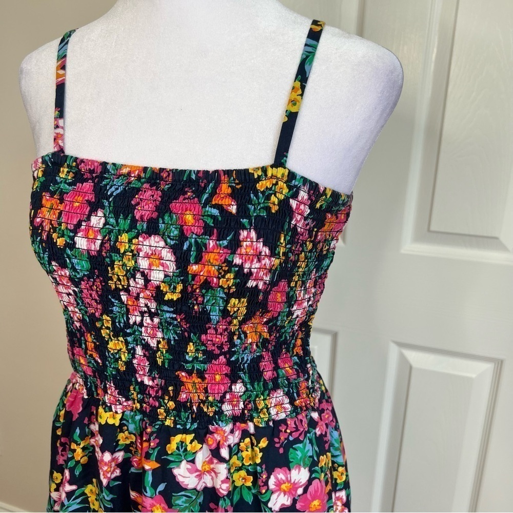 ! J. Crew Factory Smocked Tiered Floral MIDI Dress - Picture 7 of 14
